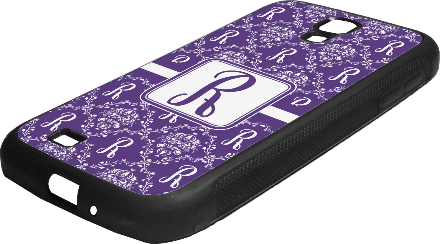 Initial Damask Rubber Samsung Galaxy 4 Phone Case Personalized Youcustomizeit 5211