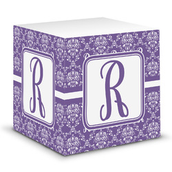 Initial Damask Sticky Note Cube (Personalized)