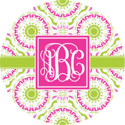 Pink & Green Suzani Multipurpose Round Labels - 1" (Personalized)