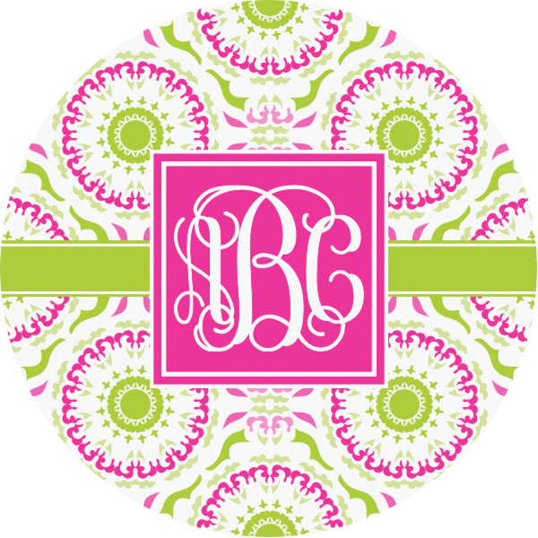 Custom Pink & Green Suzani Multipurpose Round Labels - 1" (Personalized)