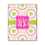 Pink & Green Suzani Wood Print - 11x14 (Personalized)