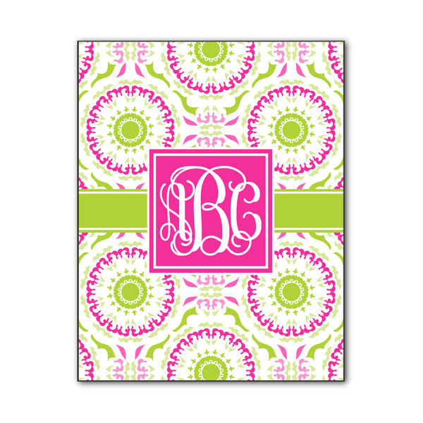 Custom Pink & Green Suzani Wood Print - 11x14 (Personalized)