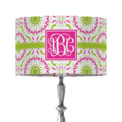 Pink & Green Suzani 12" Drum Lamp Shade - Fabric (Personalized)