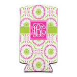 Pink & Green Suzani Can Cooler (tall 12 oz) (Personalized)