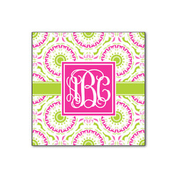 Pink & Green Suzani Wood Print - 12x12 (Personalized)