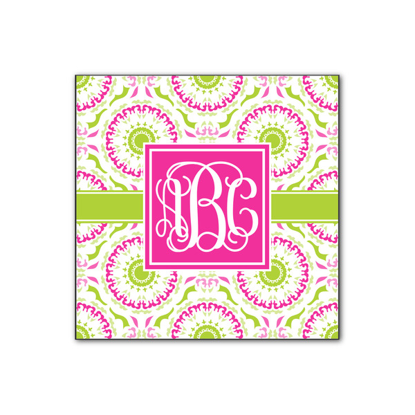 Custom Pink & Green Suzani Wood Print - 12x12 (Personalized)