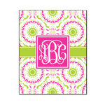 Pink & Green Suzani Wood Print - 16x20 (Personalized)