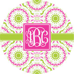 Pink & Green Suzani Multipurpose Round Labels - 2" (Personalized)