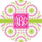 Pink & Green Suzani 2" Multipurpose Round Labels - Single Sticker