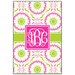 Pink & Green Suzani Wood Print - 20x30 (Personalized)