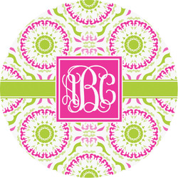 Pink & Green Suzani Multipurpose Round Labels - 3" (Personalized)