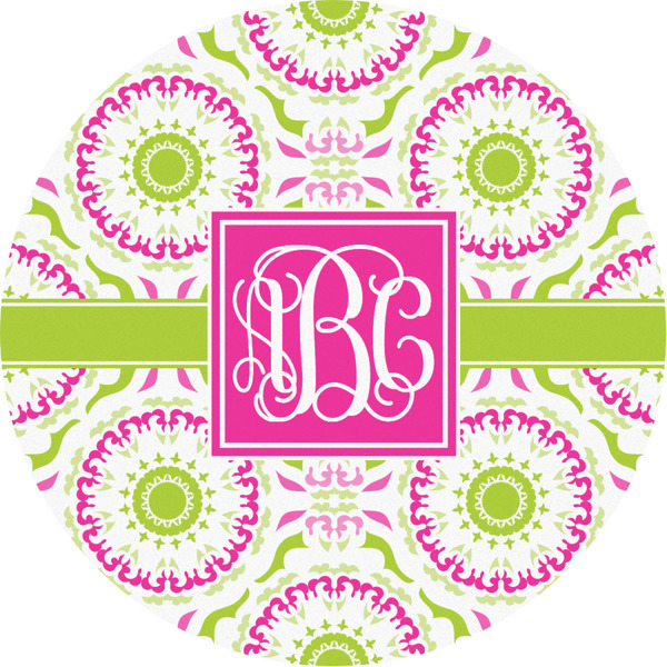 Custom Pink & Green Suzani Multipurpose Round Labels - Custom Sized (Personalized)