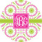 Pink & Green Suzani 3" Multipurpose Round Labels - Single Sticker