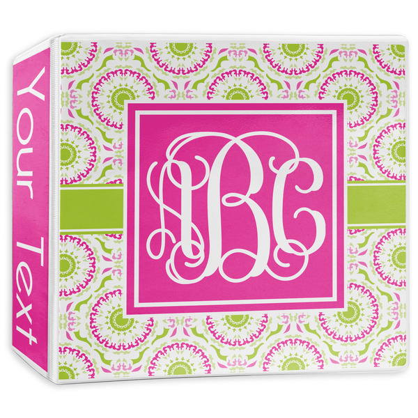 Custom Pink & Green Suzani 3-Ring Binder - 3 inch (Personalized)