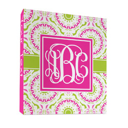 Pink & Green Suzani 3 Ring Binder - Full Wrap - 1" (Personalized)