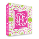 Pink & Green Suzani 3 Ring Binder - Full Wrap - 2" (Personalized)