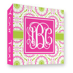 Pink & Green Suzani 3 Ring Binder - Full Wrap - 3" (Personalized)