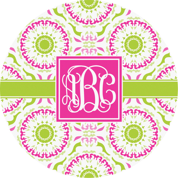 Custom Pink & Green Suzani Multipurpose Round Labels - 5" (Personalized)