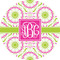 Pink & Green Suzani 5" Multipurpose Round Label - Single Sticker