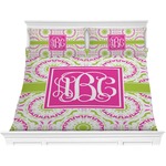 Pink & Green Suzani Comforter Set - King (Personalized)