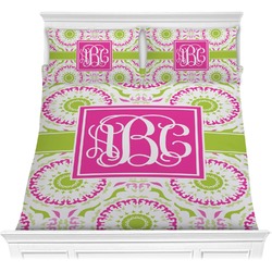 Pink & Green Suzani Comforter Set - Full / Queen (Personalized)