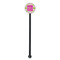 Pink & Green Suzani Black Plastic 5.5" Stir Stick - Round - Single Stick