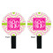 Pink & Green Suzani Black Plastic 7" Stir Stick - Double Sided - Round - Front & Back