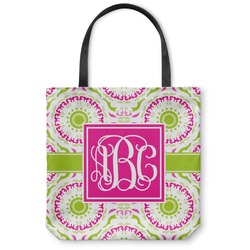 Pink & Green Suzani Canvas Tote Bag - Medium - 16"x16" (Personalized)