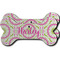 Pink & Green Suzani Ceramic Flat Ornament - Bone Front & Back Double Print