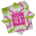 Pink & Green Suzani Cloth Cocktail Napkins - Set of 4 w/ Monogram