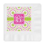 Pink & Green Suzani Embossed Decorative Napkins (Personalized)