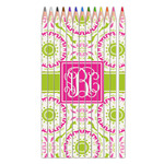 Pink & Green Suzani Colored Pencils (Personalized)