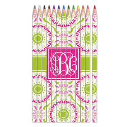 Pink & Green Suzani Colored Pencils (Personalized)