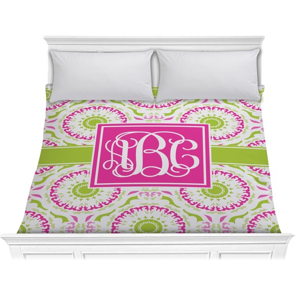 Custom Pink & Green Suzani Comforter - King (Personalized)