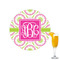 Pink & Green Suzani Drink Topper - Small - Single with Drink