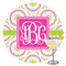 Pink & Green Suzani Drink Topper - XLarge - Single with Drink