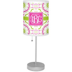 Pink & Green Suzani 7" Drum Lamp with Shade Polyester (Personalized)