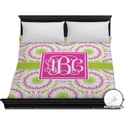Pink & Green Suzani Duvet Cover - King (Personalized)