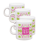 Pink & Green Suzani Single Shot Espresso Cups - Set of 4 (Personalized)