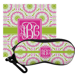 Pink & Green Suzani Eyeglass Case & Cloth (Personalized)