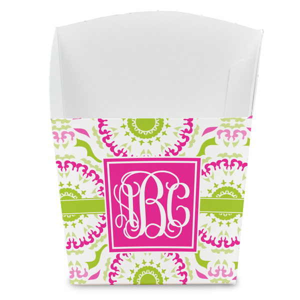 Custom Pink & Green Suzani French Fry Favor Boxes (Personalized)