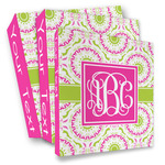 Pink & Green Suzani 3 Ring Binder - Full Wrap (Personalized)