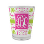 Pink & Green Suzani Glass Shot Glass - 1.5 oz - Set of 4 (Personalized)