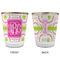 Pink & Green Suzani Glass Shot Glass - with gold rim - APPROVAL