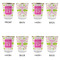 Pink & Green Suzani Glass Shot Glass - with gold rim - Set of 4 - APPROVAL