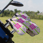 Pink & Green Suzani Golf Club Iron Cover - Set of 9 (Personalized)