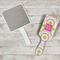 Pink & Green Suzani Hair Brush - In Context