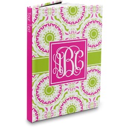 Pink & Green Suzani Hardbound Journal - 7.25" x 10" (Personalized)