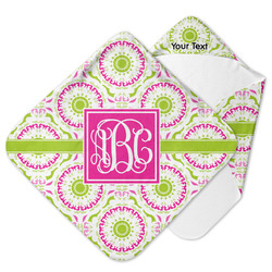 Pink & Green Suzani Hooded Baby Towel w/ Monogram