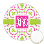 Pink & Green Suzani Printed Cookie Topper - 2.5" (Personalized)